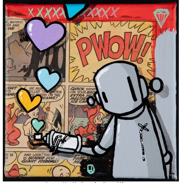 Artwork by Chris RWK, Spray The Rainbow, Made of Acrylic and comic strip on canvas