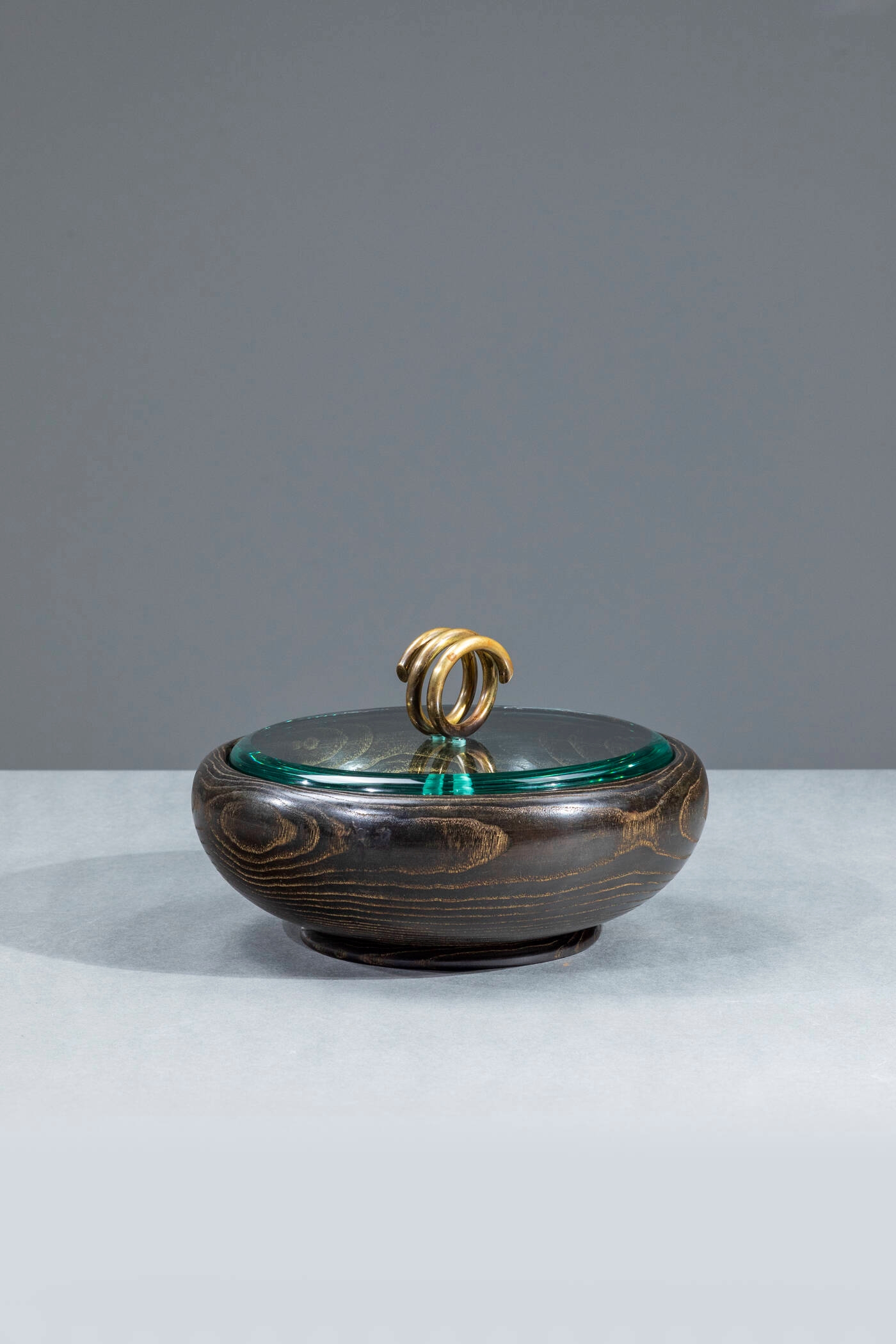 NKlaus wooden box with glass lid and brass closure in silver 8, 5x8,5x3,5cm large maritime decorations 11790