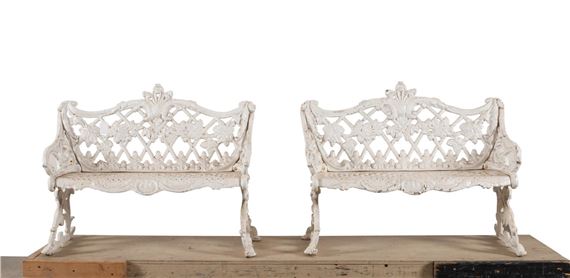 John Riley | PAIR JOHN F. RILEY CHARLESTON CAST IRON BENCHES | MutualArt