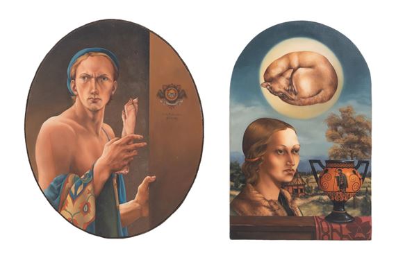 Lee with Dog by Guy Robinson, 1949