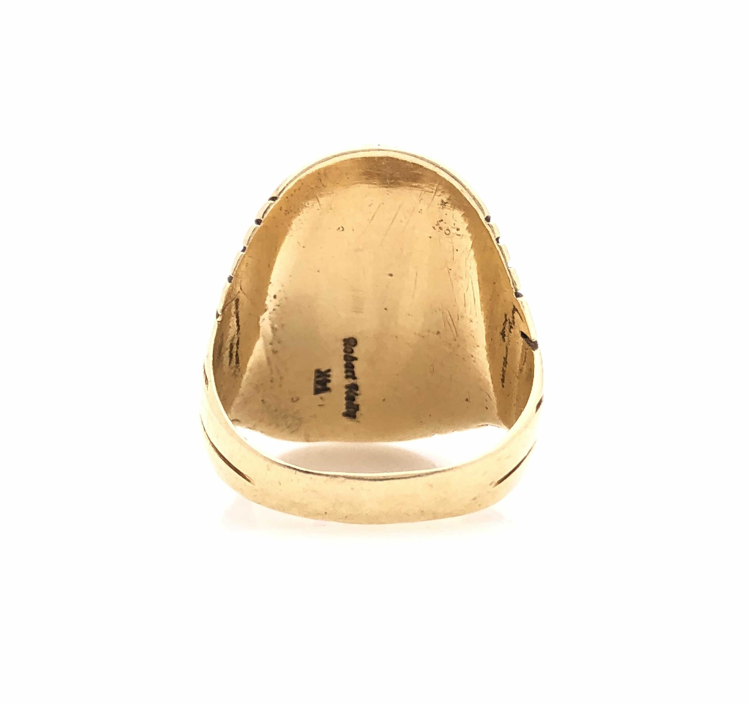 Robert Kelly | ROBERT KELLY NAVAJO 14K YELLOW GOLD CORAL RING | MutualArt