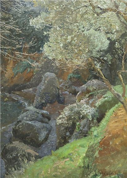 Montefino, Bucht (Waschloch Portofino). by Gustav Schönleber, 1893