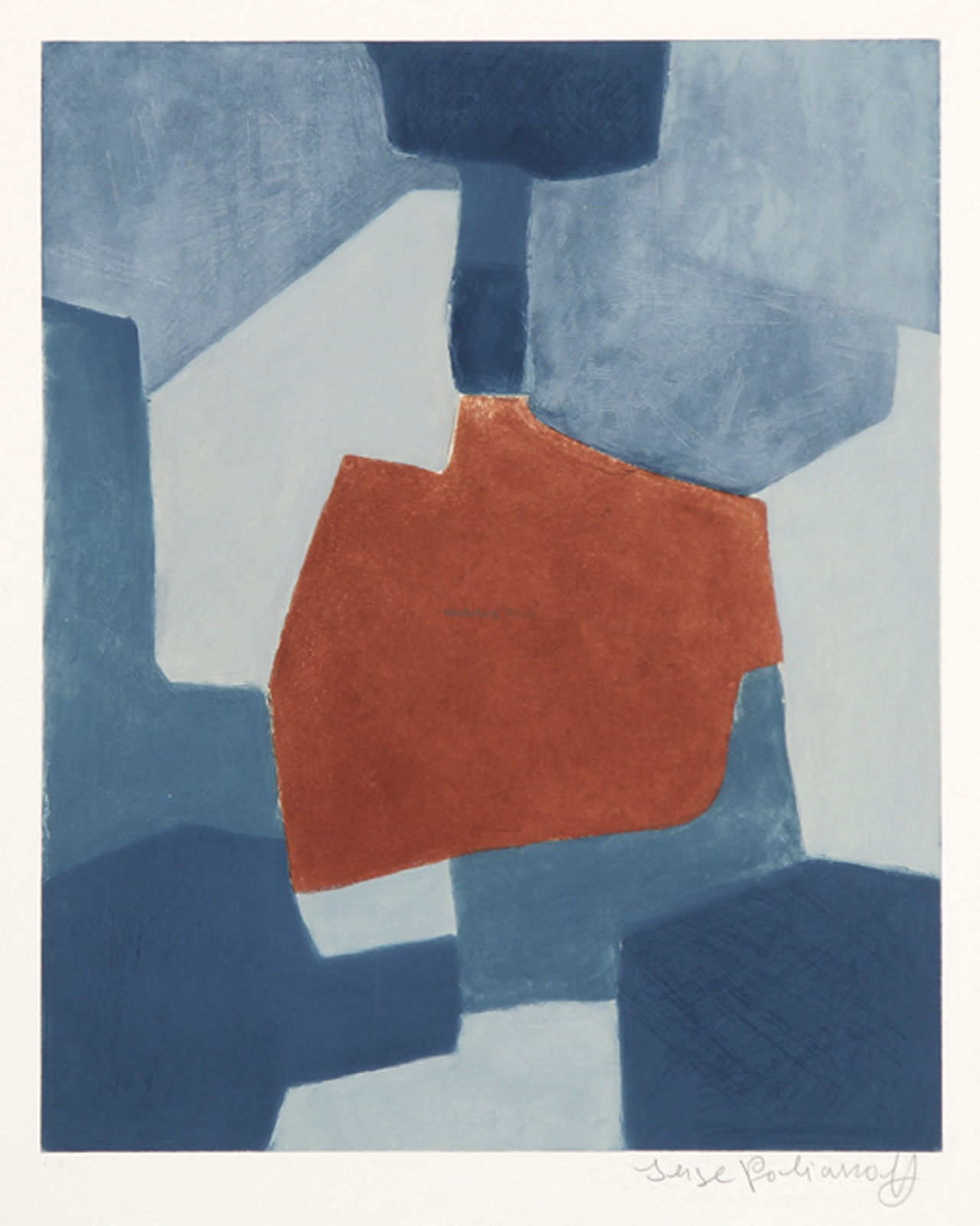 Serge Poliakoff | Composition bleue et rouge. (1967) | MutualArt