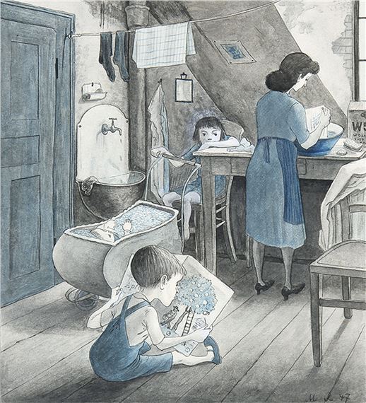 „Mutter, kann man Äpfel auch essen?“. by Max Radler, 1947