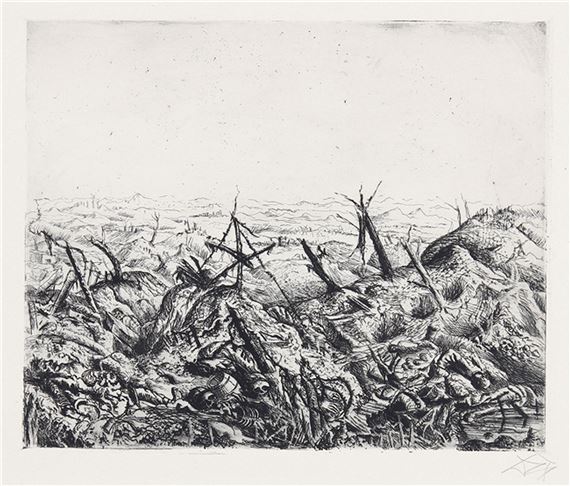 Bei Langemark (Februar 1918). by Otto Dix, 1924