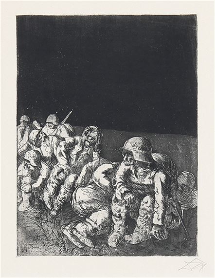 Ruhende Kompanie. by Otto Dix, 1924