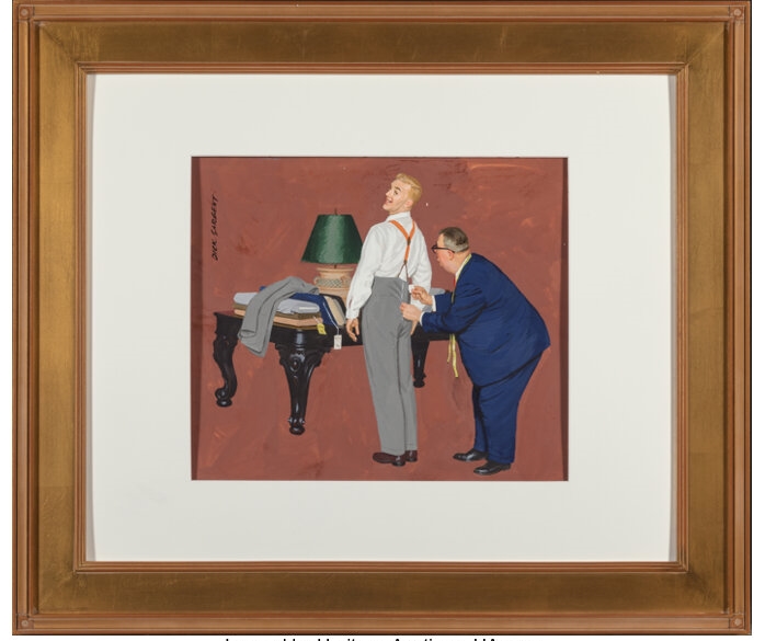 Artwork by Richard Sargent, Suit Fitting, Post Cereal Advertisement, Made of Gouache on Board