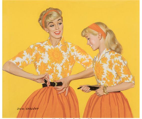 Mother and Daughter, Post Cereal Advertisement by Richard Sargent, 1958
