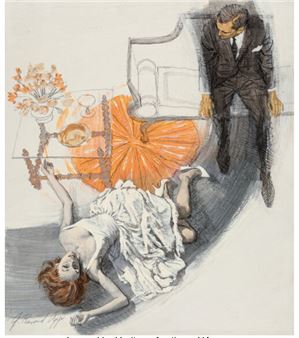 Crime Scene, probable story illustration - J. Raymond