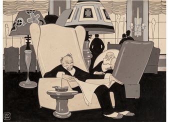 Gentlemen's Snooze, Life magazine cartoon - Ray Rohn