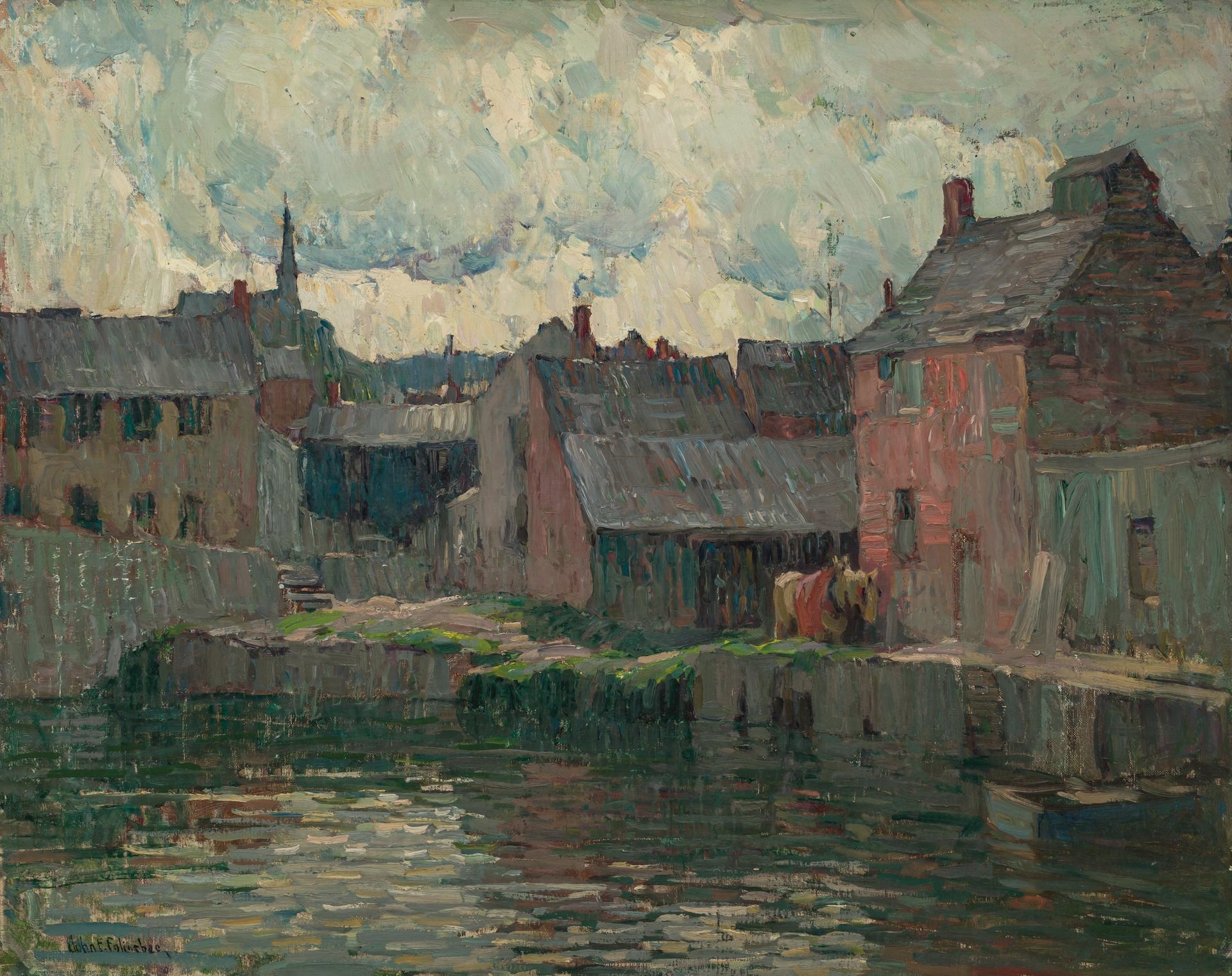 Artwork by John Fulton Folinsbee, "Canal Lane", Made of oil on canvas