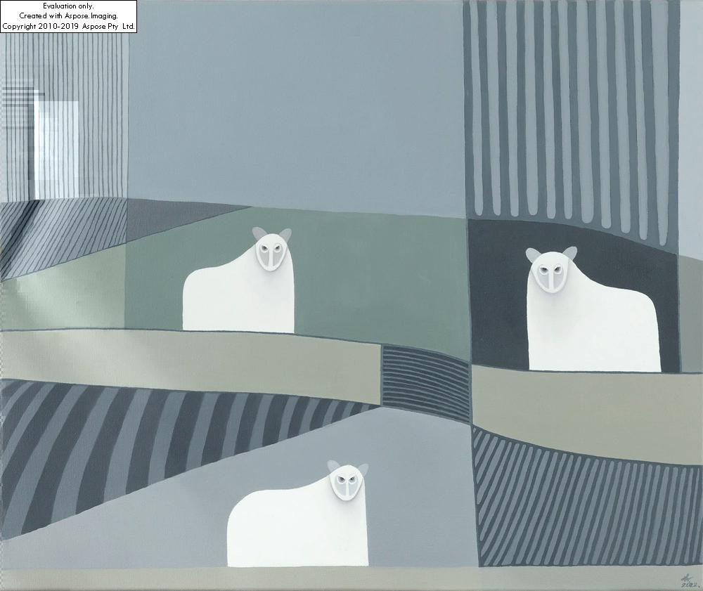 Artwork by Wioletta Winiarczyk, "Comfort Zones", Made of oil/canvas