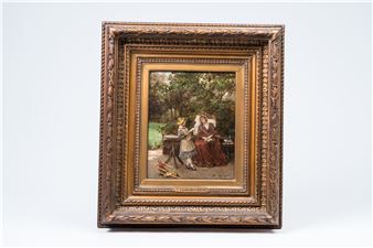 A moment of rest in the garden - Ernest van den Kerckhove