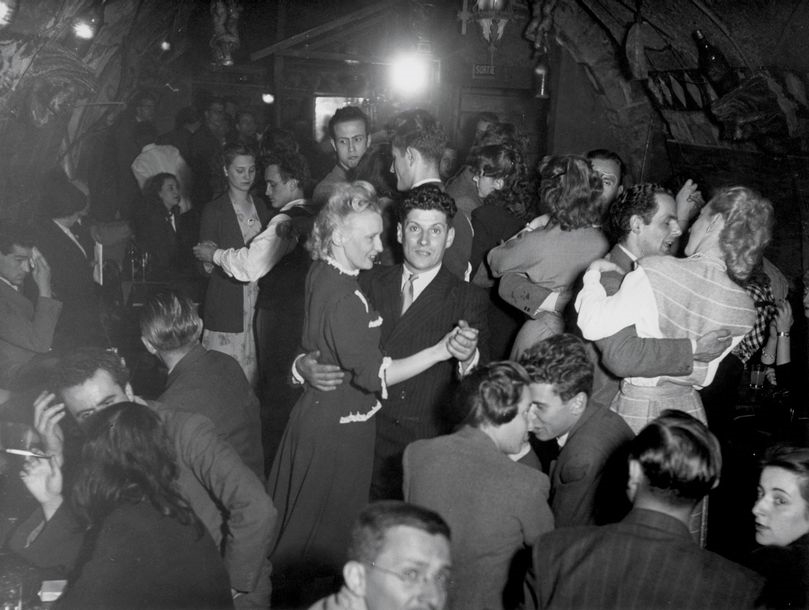 Cellar of the jazz club Le Tabou by Robert Doisneau, 1947