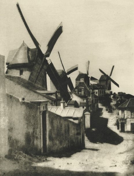 The mills of Montmartre by Hippolyte Bayard, 1842
