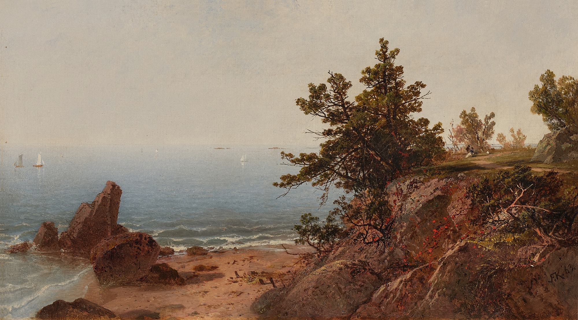 John Frederick Kensett View from the Cliff (Noon on the Seashore