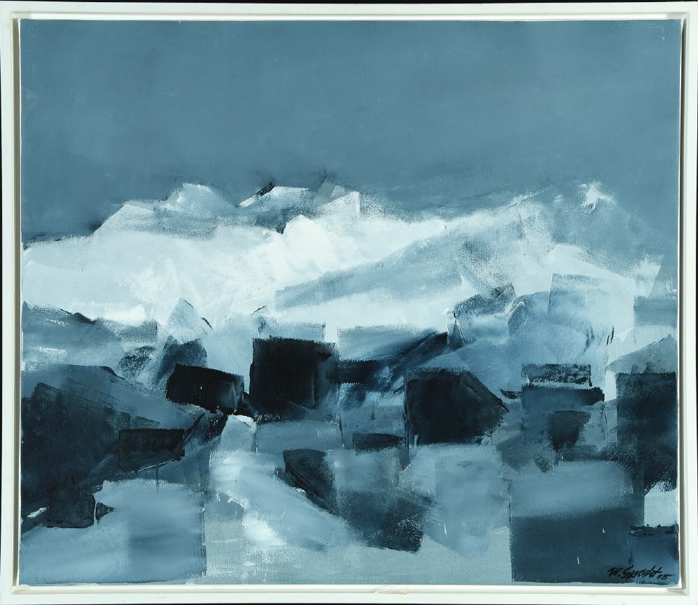 Artwork by Werner Specht, " Abstrahierte Landschaft ", Made of acrylic on canvas