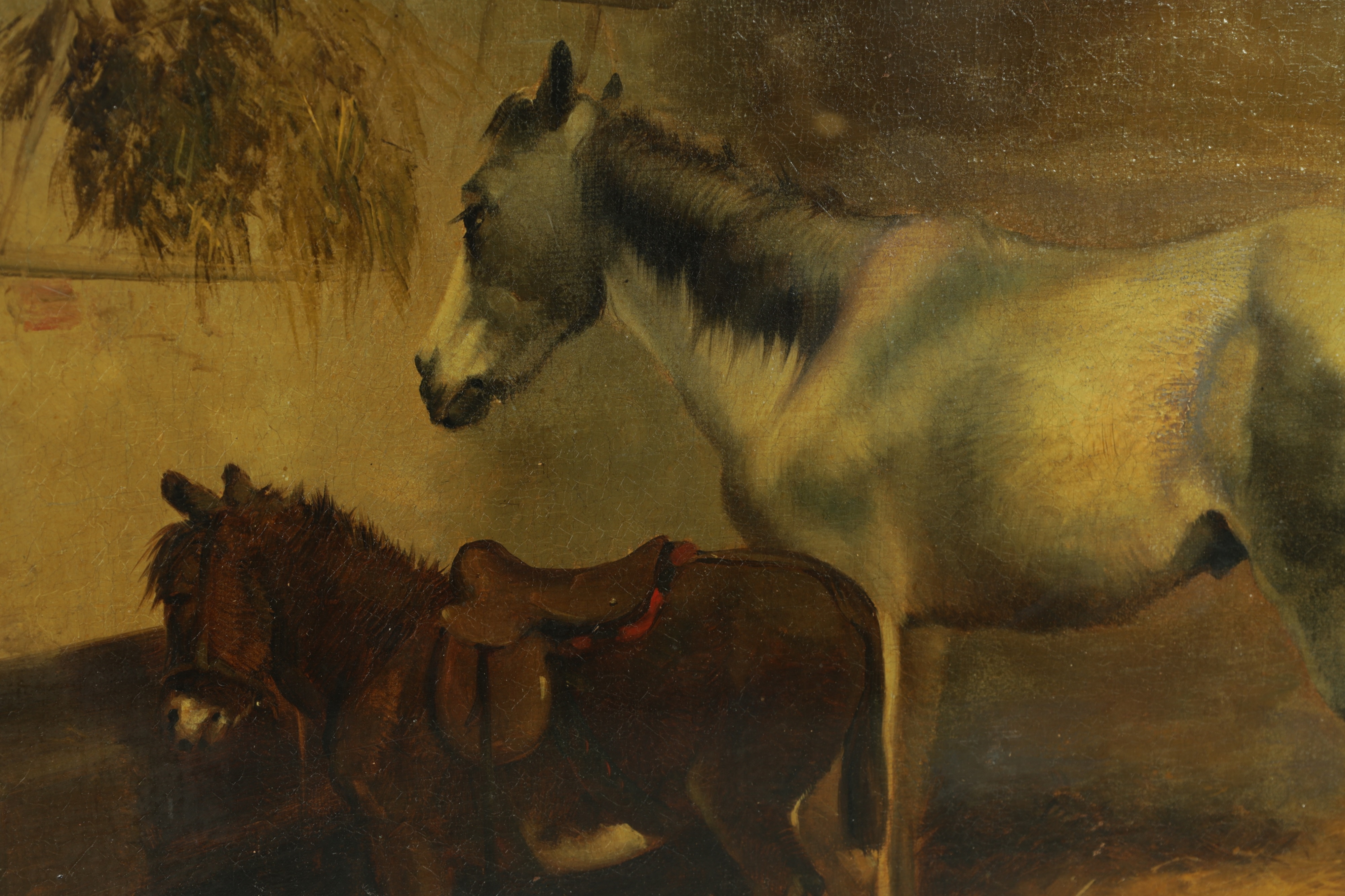 William Shayer Sr. | A donkey and horse feeding | MutualArt