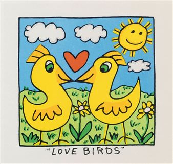 James Rizzi 「BIRDS BACKYARD」リプダクト Sold at Auction: James Rizzi, James Rizzi Screenprint 