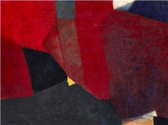 Abstract composition in red - Jean-Louis Coursaget