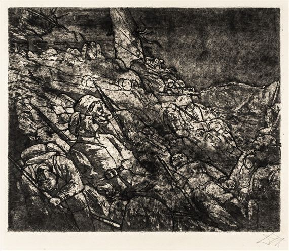 Die Schlafenden von Fort Vaux (Gas-Tote) by Otto Dix, 1924