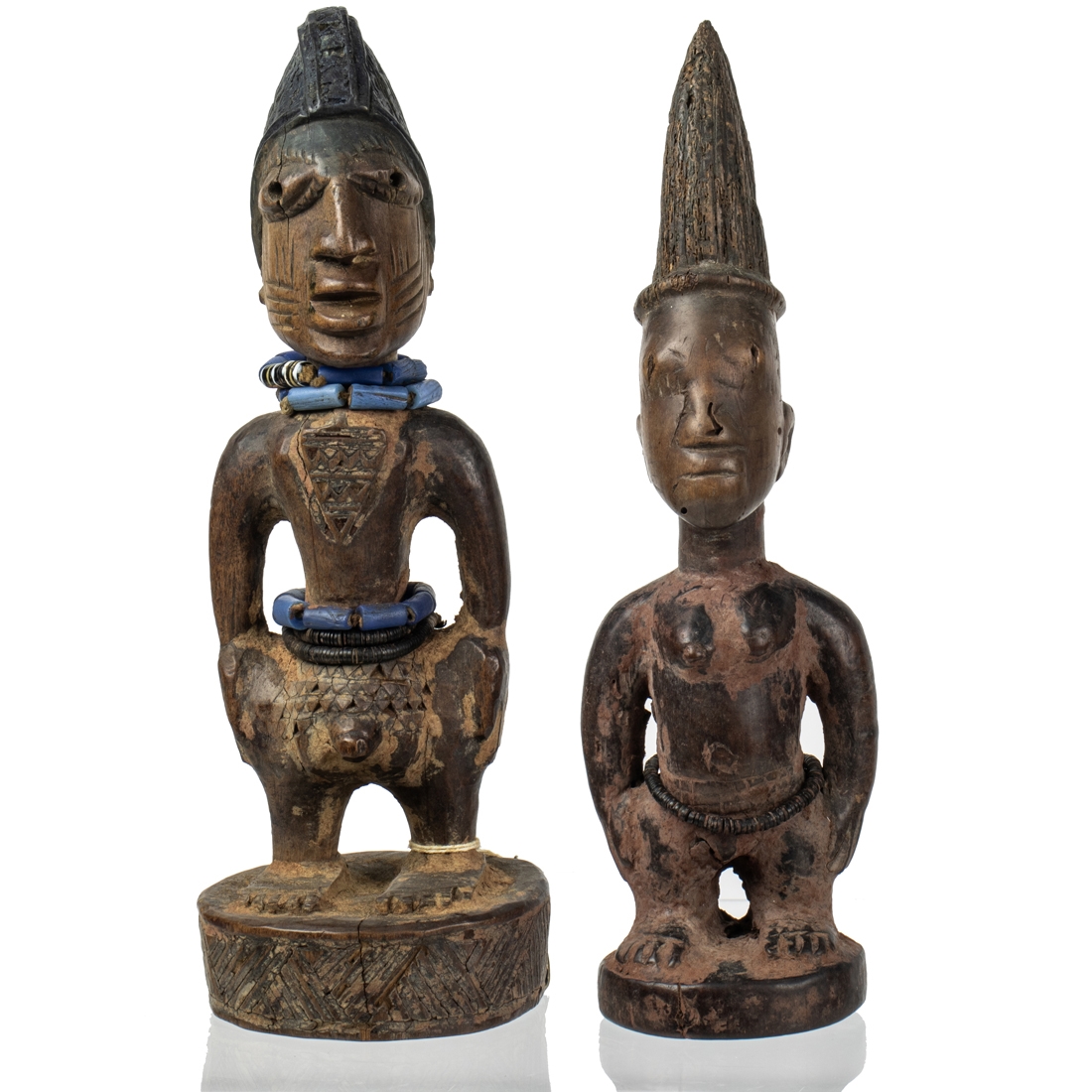 Nigerian School, 20th Century Yoruba people twin male twin figure