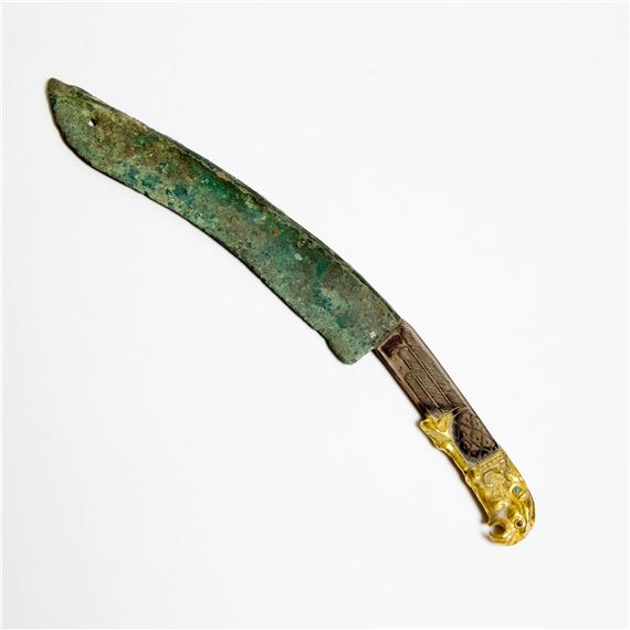 Han Dynasty | 战国/汉青铜削刀后加柄| MutualArt