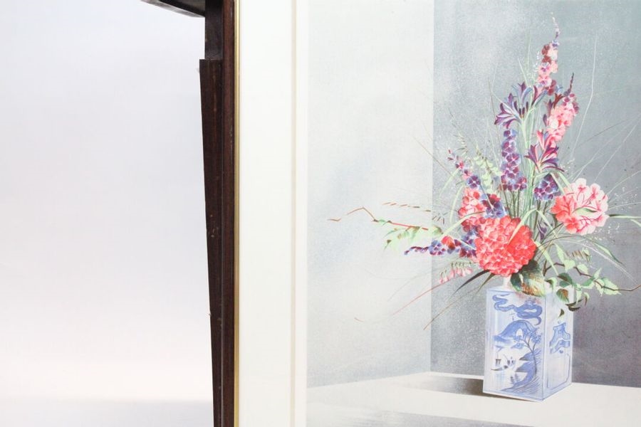 Gilbert Michaud | Red hydrangea in an Asian vase | MutualArt