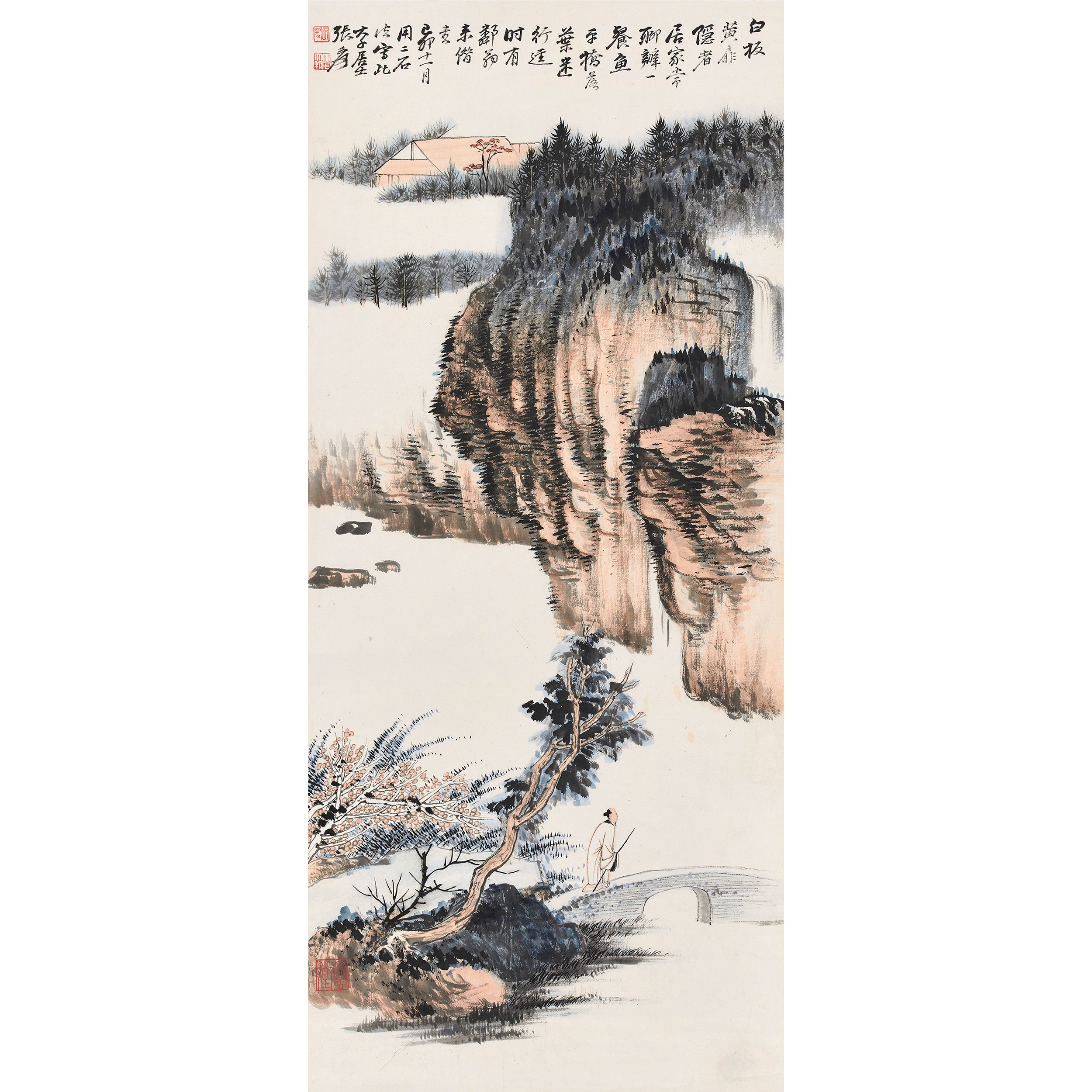 Artwork by Zhang Daqian, Landscape, Made of ink on paper