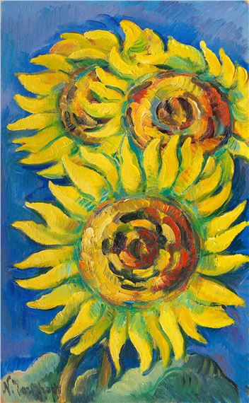 Trois tournesols by Nikolai Alexandrovich Tarkhoff, Painted circa 1920-1925