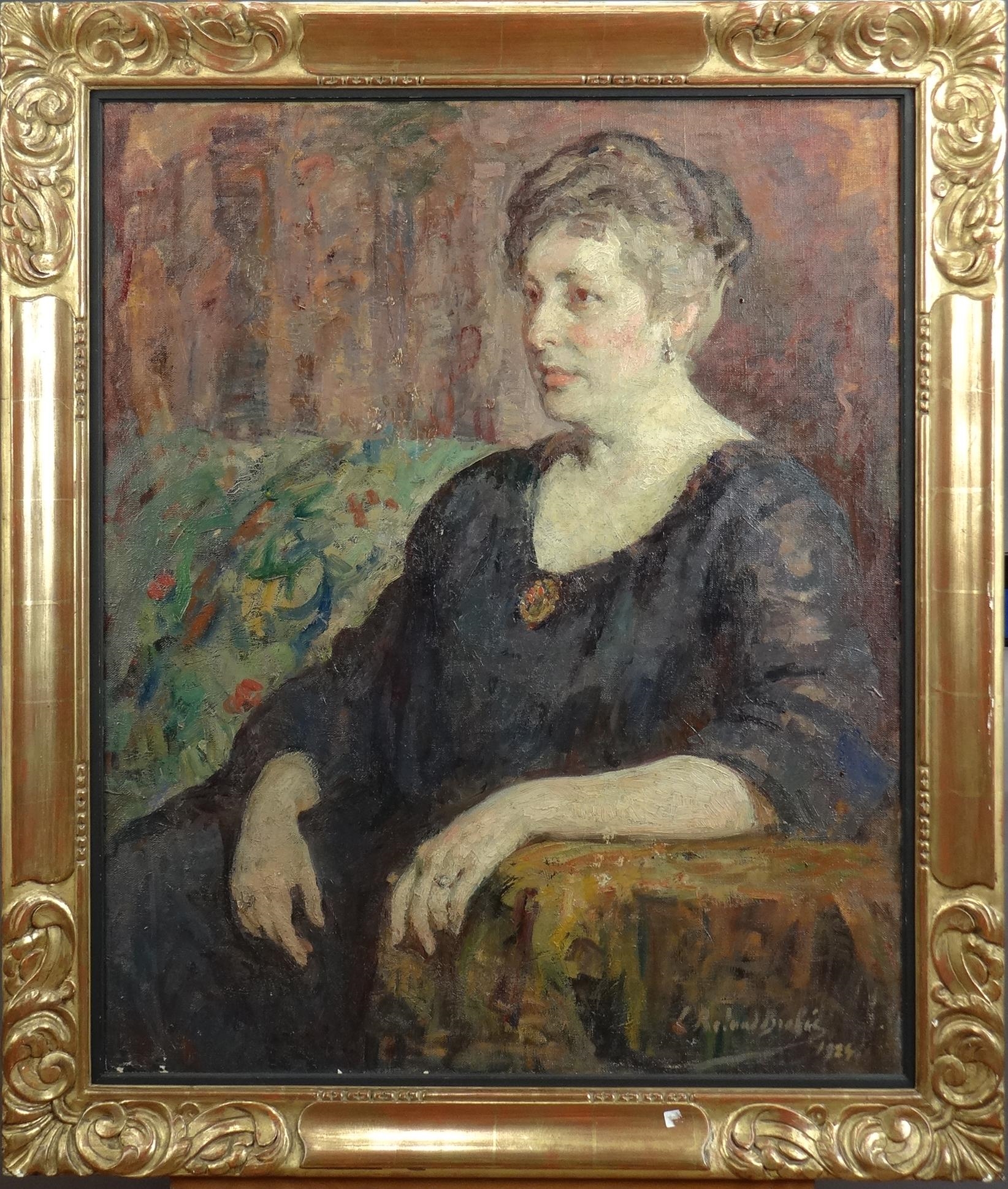 Artwork by Louise Roland Brohee, Portrait de dame assise, Made of hst