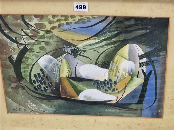 AN ABSTRACT LANDSCAPE by Theodore Hancock, 1953