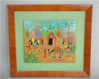 Village Scene in Haiti - Joseph Augustin