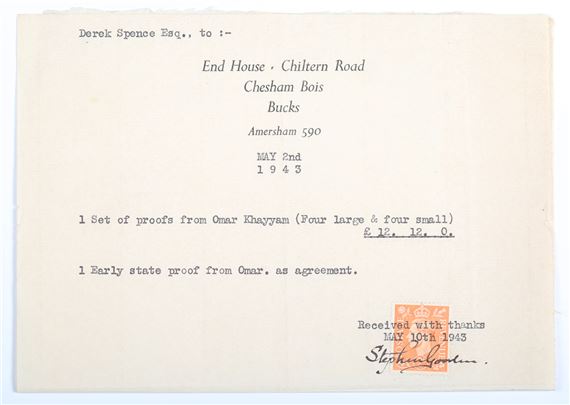 Rubaiyat of Omar Khayyam by Stephen Gooden, dated 1940