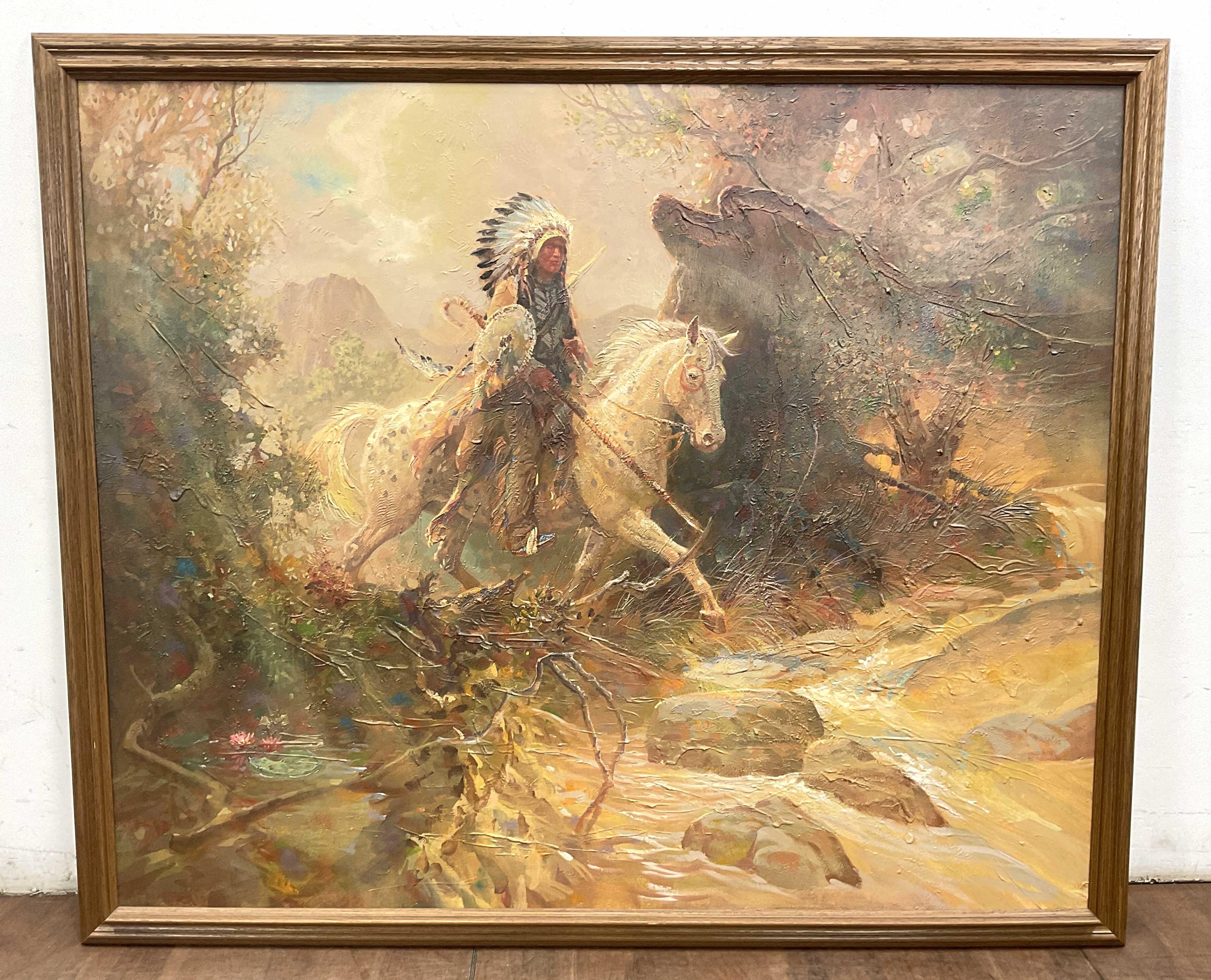 Artwork by Leland D. Beaman, Noble Wild Man in Wild Country, Made of Oil On Canvas