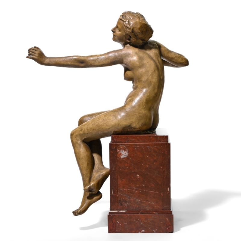 Artwork by Alfred Courtens, In the course of life, 1919, Made of sculpture in patinated terracotta