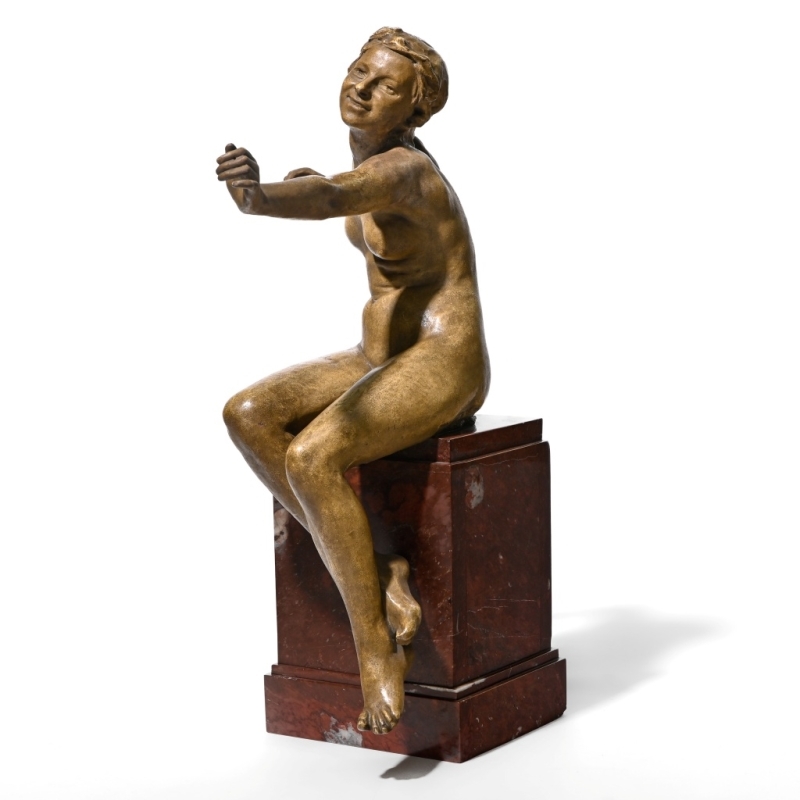 Artwork by Alfred Courtens, In the course of life, 1919, Made of sculpture in patinated terracotta