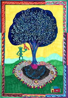 Black soil, black lake, blue tree - Araks Sahakyan