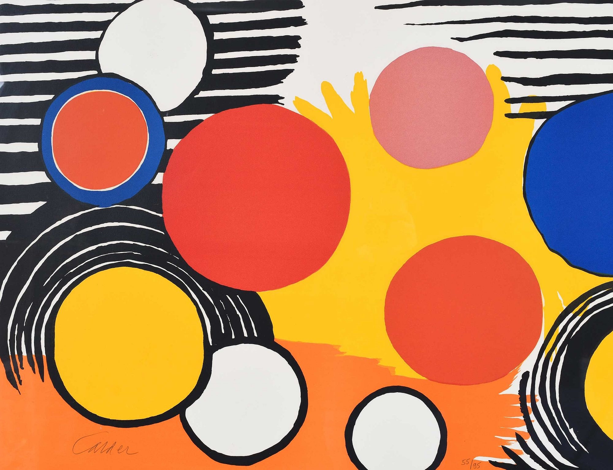 Alexander Calder | Composition with Circles and Stripes (1964) | MutualArt