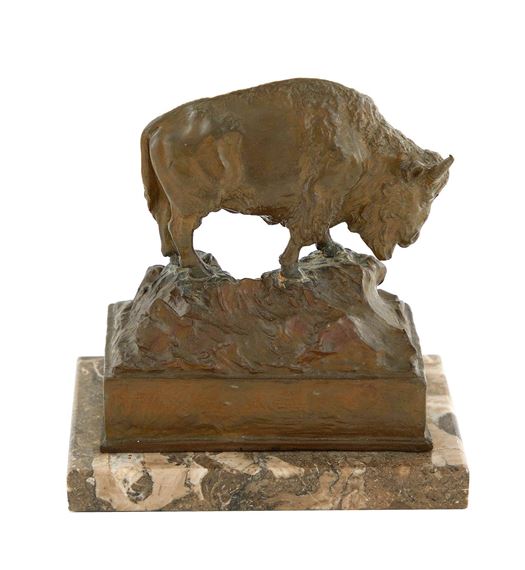 A LONE BUFFALO by Carl Kauba, 1865