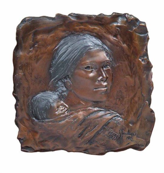 Sacagawea Study (relief) by Glenna Goodacre, dated 1990