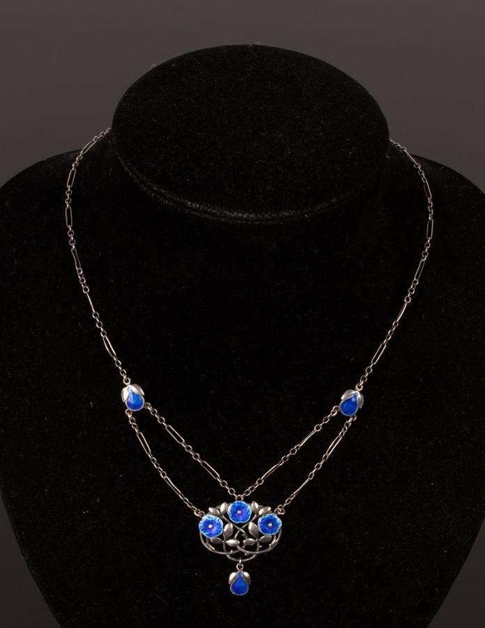 Art Nouveau School | An Art Nouveau silver and enamel pendant necklace ...
