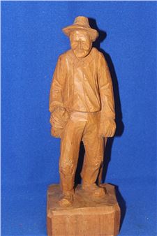 Signed Wooden Sculpture - Andre Pelletier