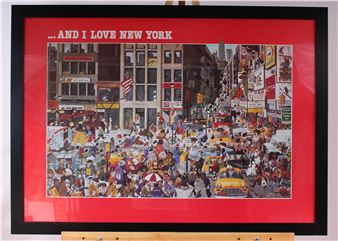 ケンダン New York Exhibition 1987 ポスター 額付き版画 Michel Kichka | AND I LOVE NEW YORK (1995) | MutualArt