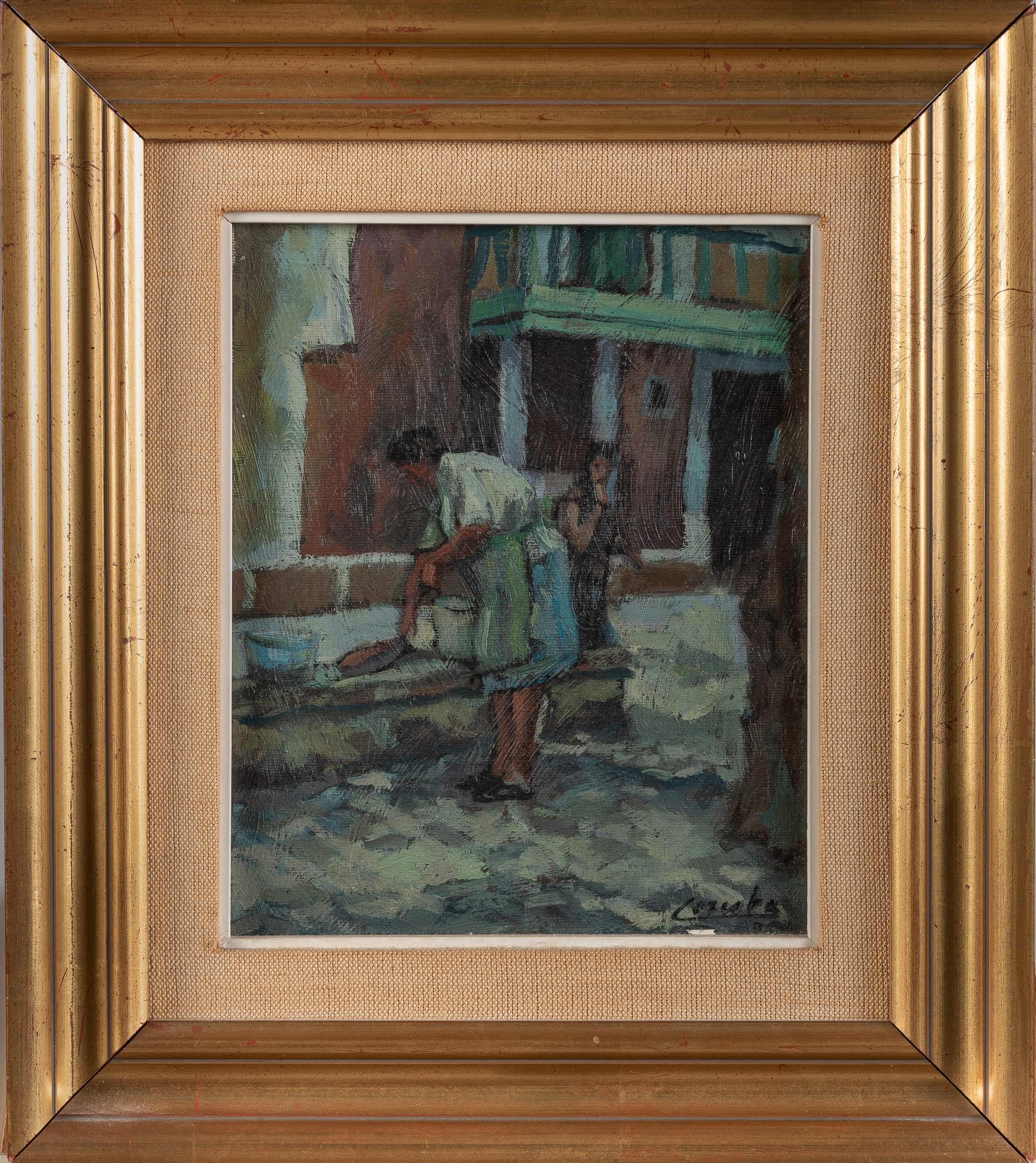 Artwork by Víctor Manuel Corcoba y Conde, "Puerto viejo", Made of oil on canvas