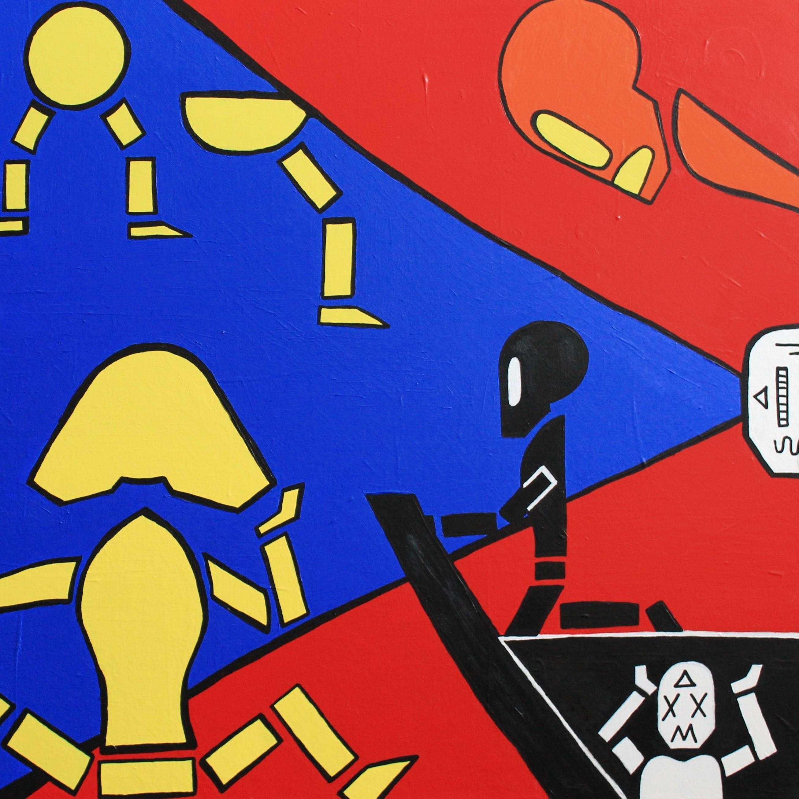 Artwork by Clare Boyce, Life's sixty four dollar question, Made of acrylic paint on framed canvas