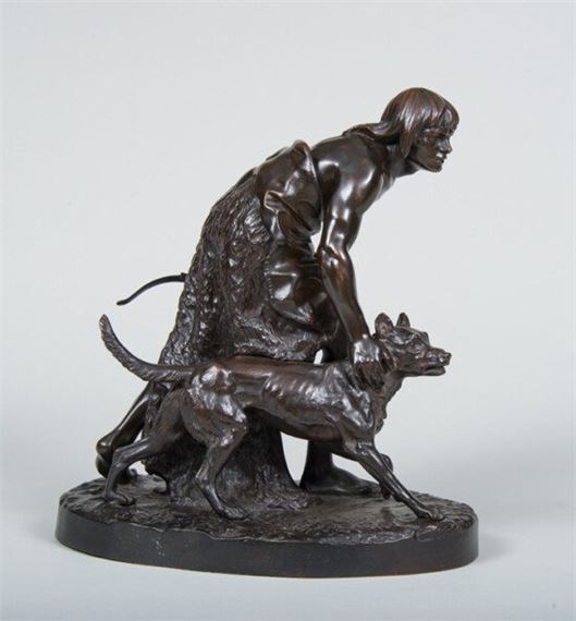 The Indian Hunter by John Quincy Adams Ward, dated 1860