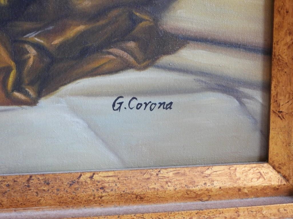 Conrad Kiesel The Mandolin Player, Hand Enhanced Giclee on Canvas