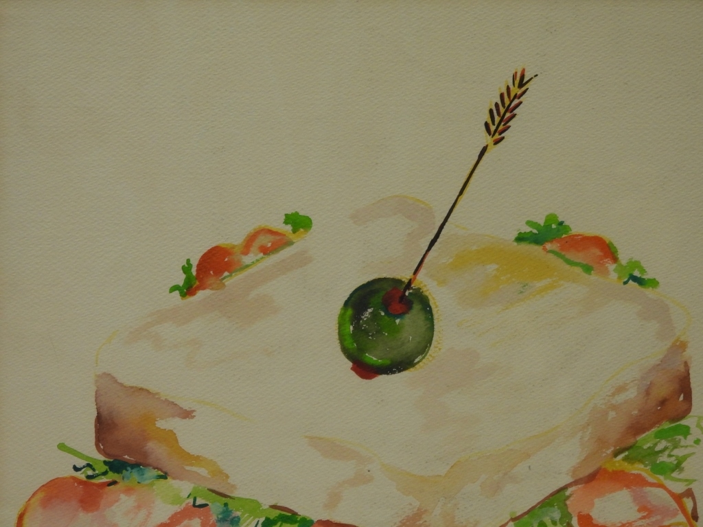 George Febres | Ecuador 1943-1996 Depicts a sandwich bursting with ...