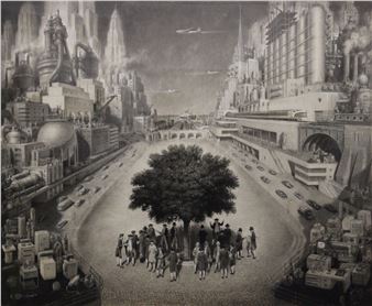 Colonials Around a Tree Surrounded by Industrial Progress - Alexander Leydenfrost